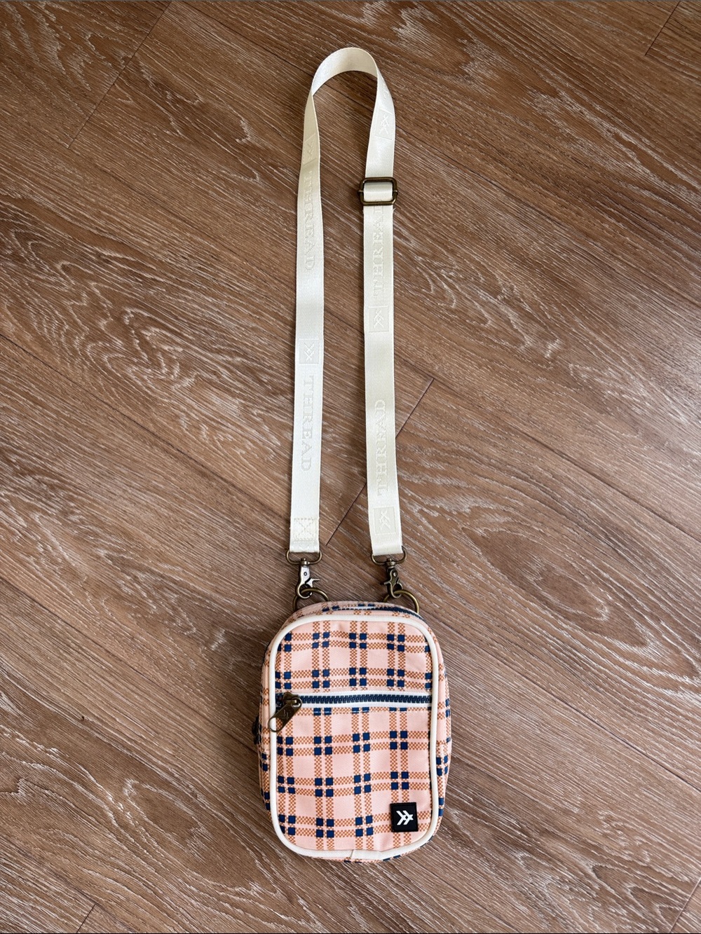 Plaid Crossbody Bag with Adjustable Strap